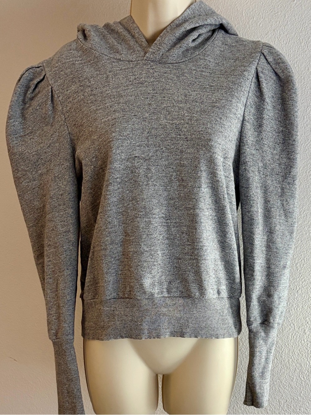 Heather Gray Puff Sleeve Hoodie